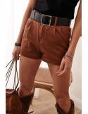 Eco-leather shorts brown 80100 - Online store - Boutique